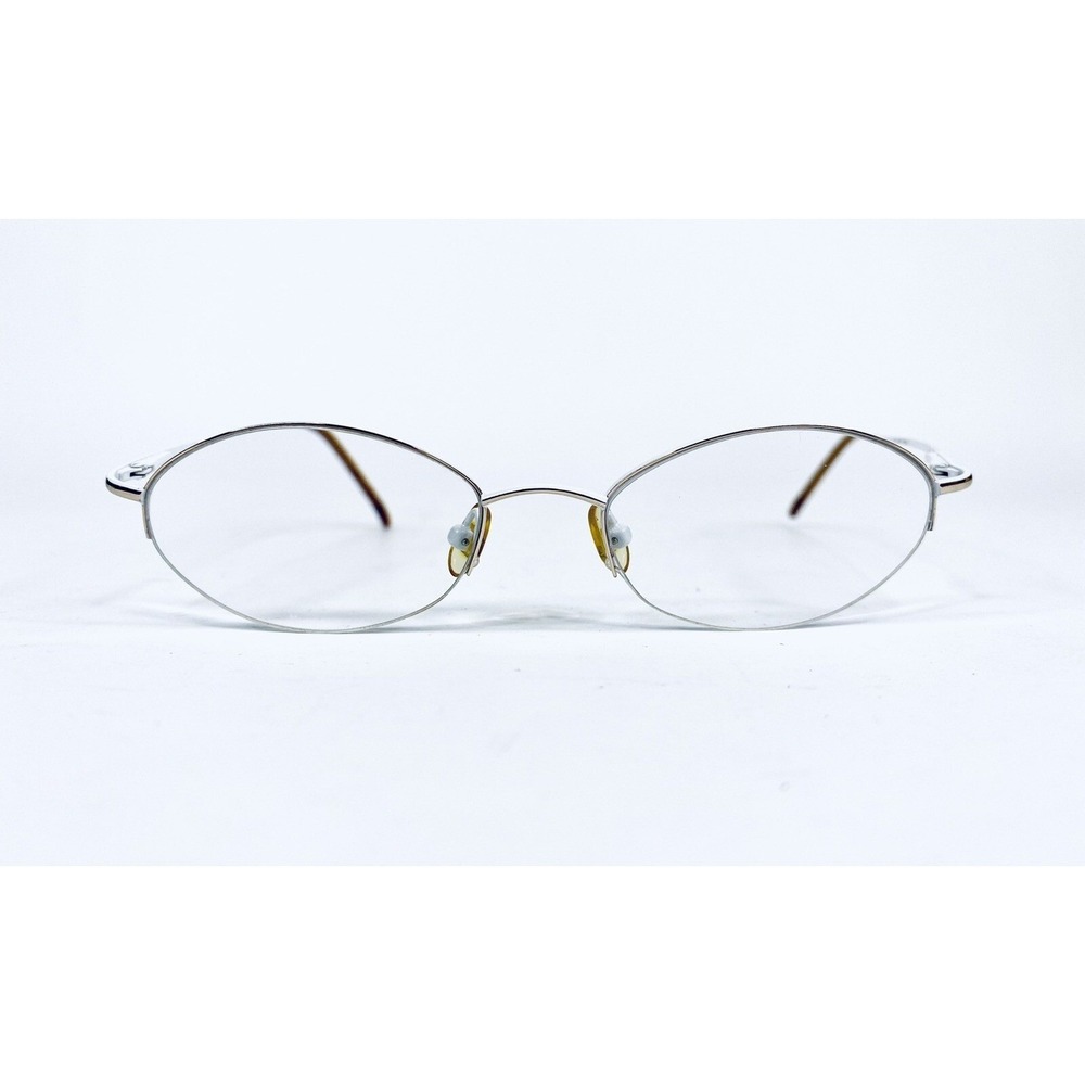 Kate Spade Half Rim Gold White Metal Oval Almond Glasses Italy Leah 50 17 130